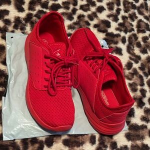 All-Red Knit Athletic Sneakers